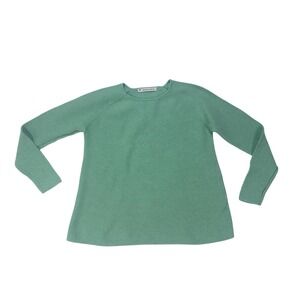 mansted Green Eco Cotton Long Sleeve Crew Neck Sweater Top Women's Size Small